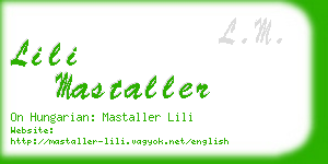 lili mastaller business card